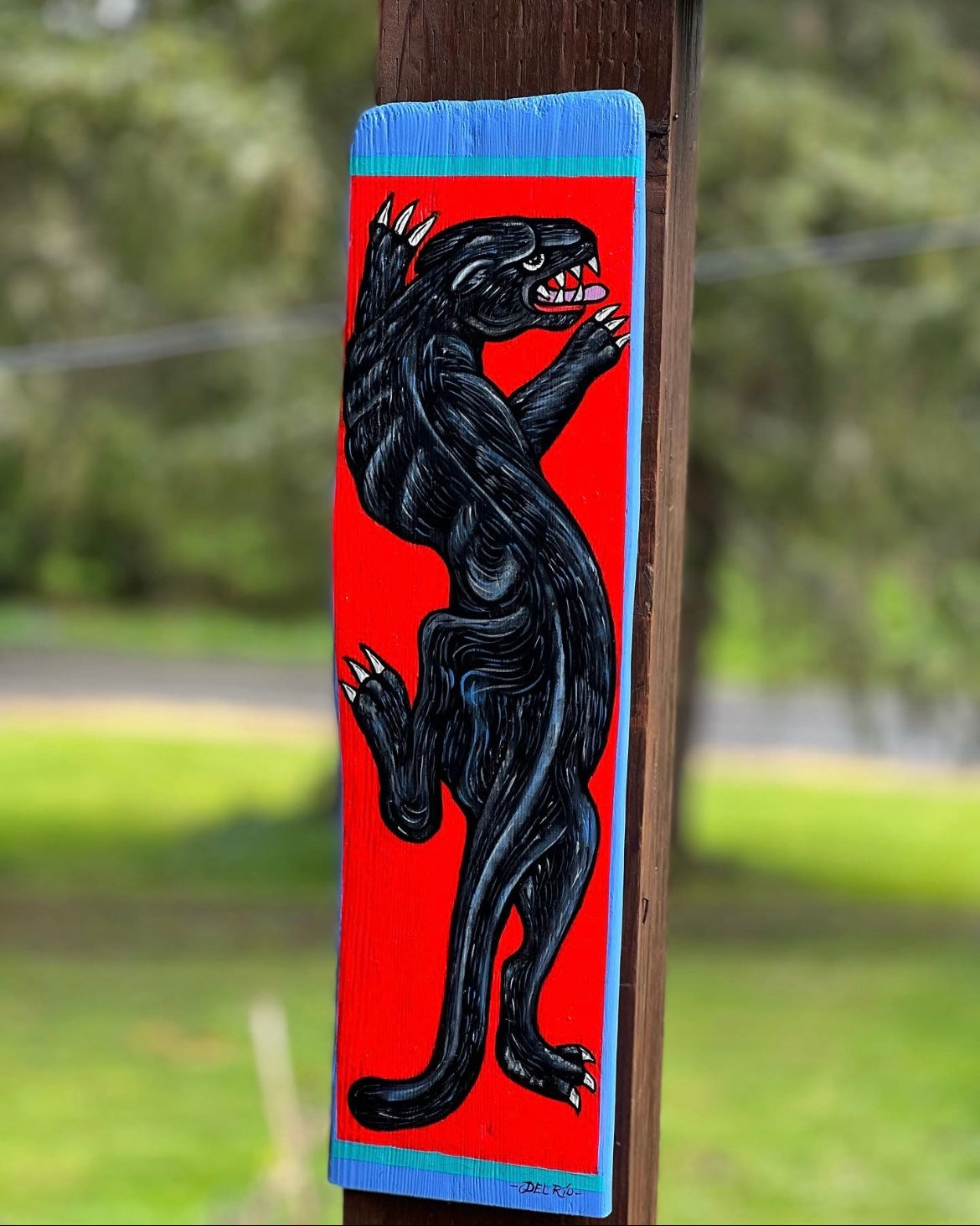 Panther on wood